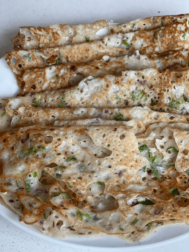Udupi style Rava Dosa (Indian Crispy Savory Semolina&nbsp;Crepes)